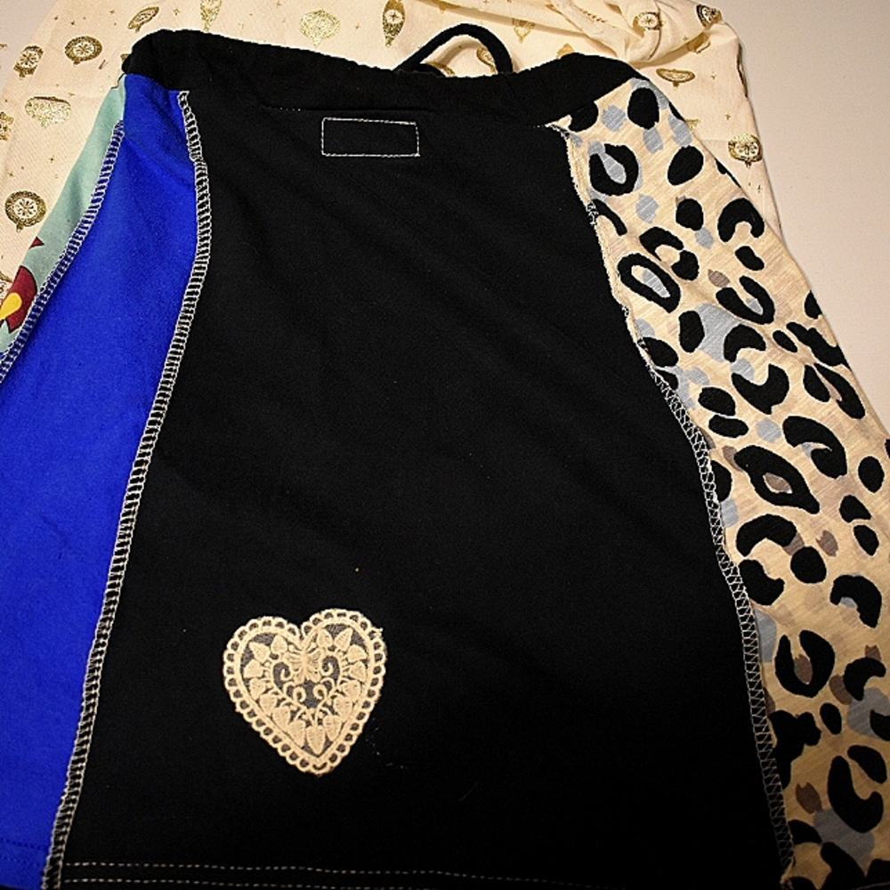 COPY - Boho upcycled Hand-made mini skirt  using recycled materials Applique/Em… - Picture 6 of 9